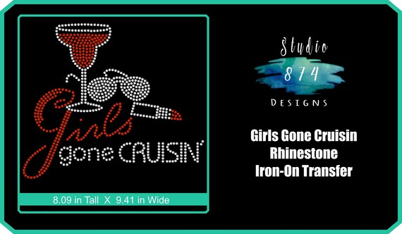 Girl's Trip - Cruise - Girls Gone Cruisin -  Rhinestone Transfer Template Pattern Stencil - Party - Download - DIY - Sticky Flock - SVG