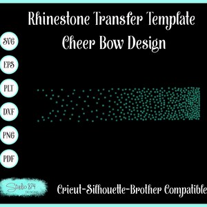 Cheer Bow - Ombre One Color - Rhinestone Transfer Template - Digital Download SVG