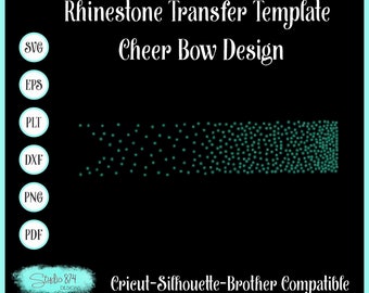 Cheer Bow - Ombre One Color - Rhinestone Transfer Template - Digital Download SVG