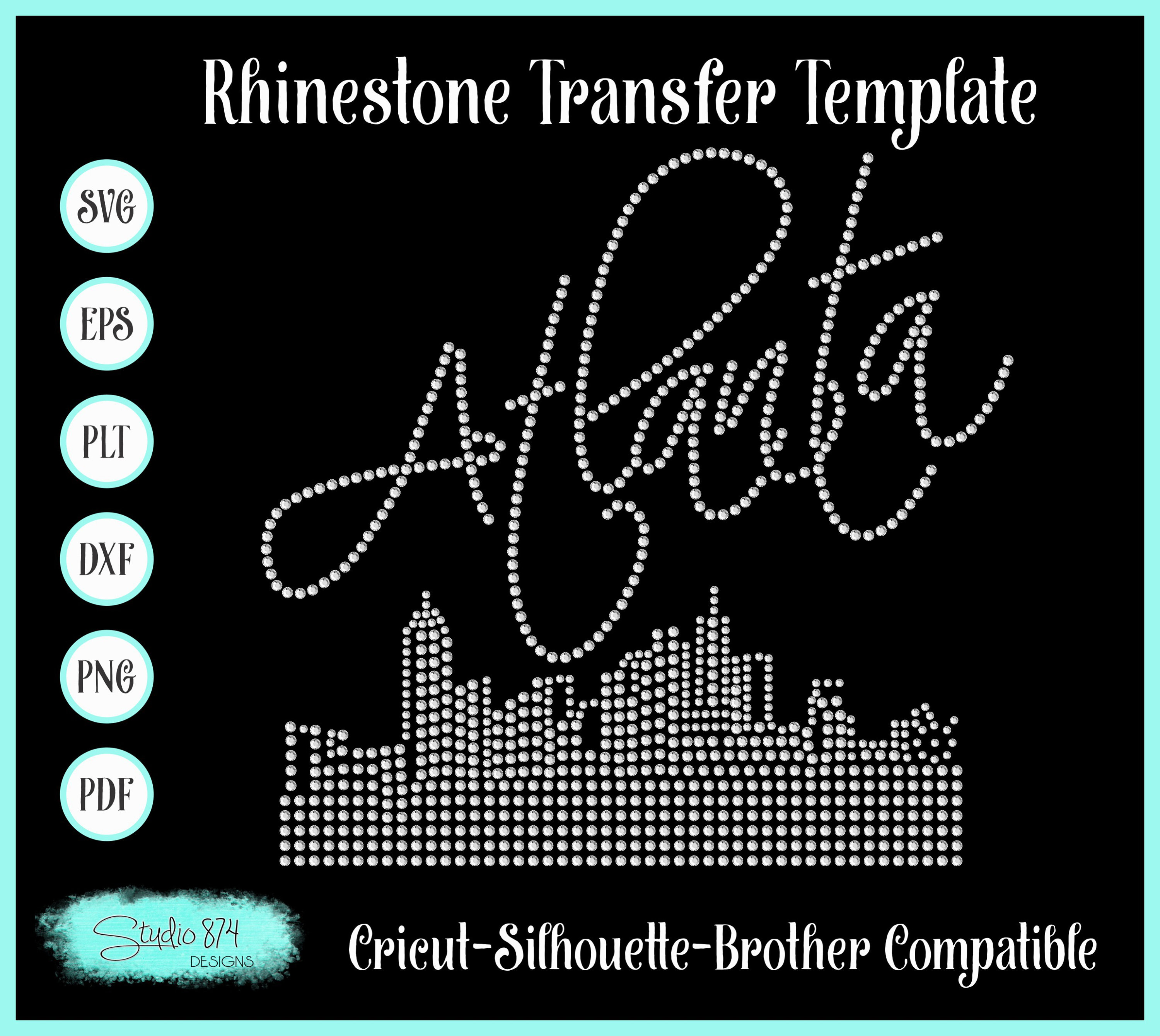 Atlanta Skyline Rhinestone SVG Transfer Template - Digital Download EPS ...