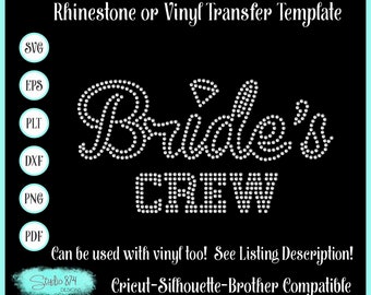 Brides Crew Rhinestone SVG Instant Download  Template for Bride-Wedding-Bachelorette