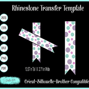 Cheer Bow - Polka Dot - Rhinestone Transfer Template - Digital Download SVG