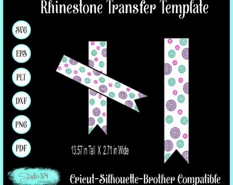 Cheer Bow - Polka Dot - Rhinestone Transfer Template - Digital Download SVG