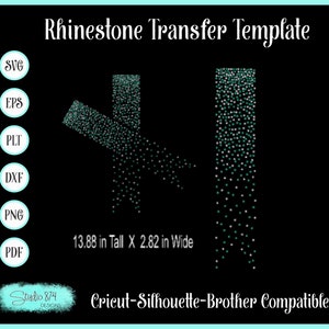 Cheer Bow Rhinestone SVG Template - Ombre 2 color EPS Instant Download