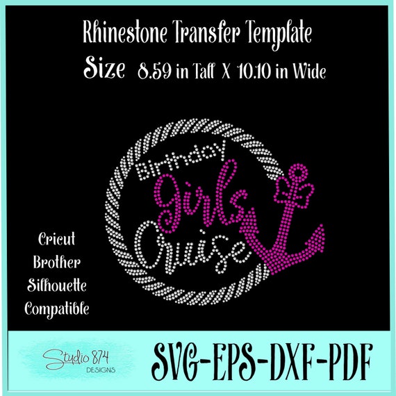 Birthday Girls Cruise - Rhinestone Bling Digital Download Template SVG EPS