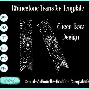 Cheer Bow Rhinestone SVG Template - EPS Instant Download - Scatter Design