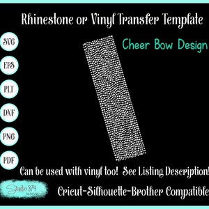 Cheer Bow Rhinestone SVG Template, Faux Rhinestone design, Sticky Flock Stencil Instant Download