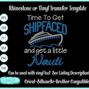 Rhinestone Cruise SVG Digital Download Template SVG EPS - Sticky Flock Template or Faux Rhinestone Design