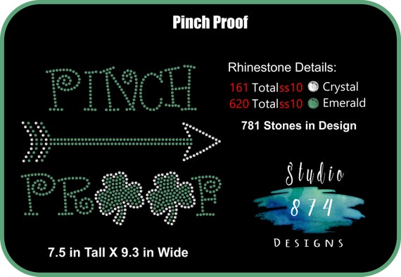 St. Patrick's Day Rhinestone Transfer Template Pattern Stencil DOWNLOAD - Pinch Proof - Party Applique  DIY - Sticky Flock