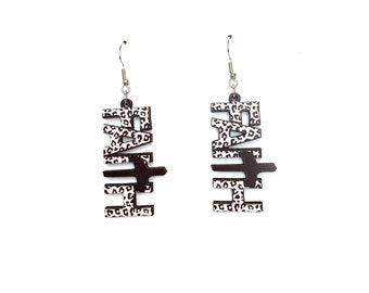 Black Leopard Faith Earrings