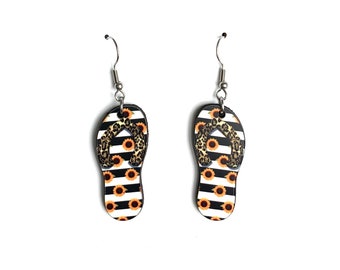 cer44 Leopard Flip Flop Earrings