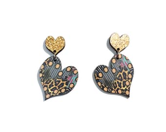 Hadlee Earring-Leopard Heart