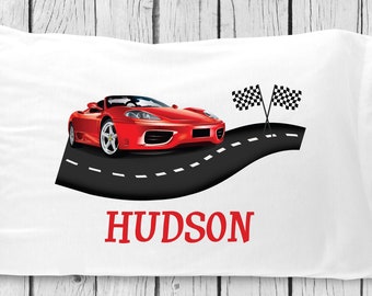 PC253 Personalized Racecar Pillowcase