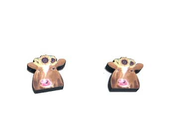 Cow Stud Earring