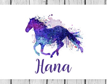 pc84 Watercolor Horse Pillowcase