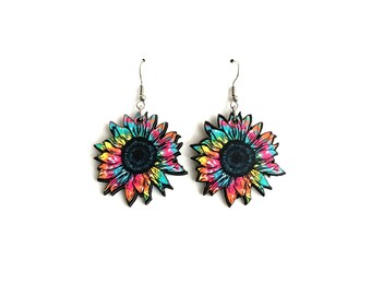 cer39 Tie Dye Sunflower Earring