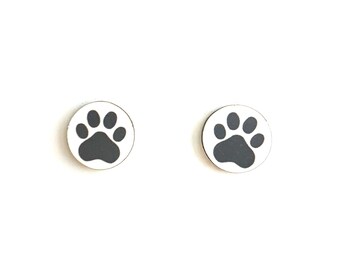 Black Paw Stud Earring