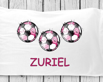 pc157 Personalized Pink Soccer Pillowcase
