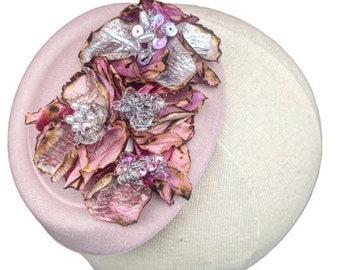 Pink wedding hat, races, pink fascinator, spring race hat, amore headwear, brides hat, occasion hat
