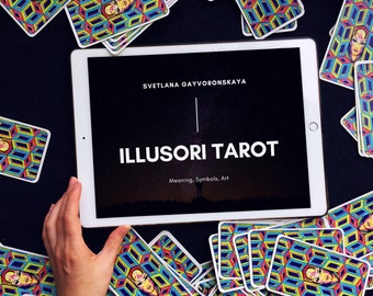 Tarotboek voor Illusori Tarot Deck, uitgebreid e-boek voor beginners, hoe de kaarten te lezen, PDF-boek voor meditatie, waarzeggerij-tool