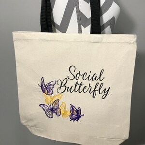 Social Butterfly Canvas Bag