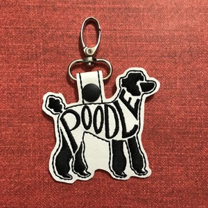 Poodle Text Fill Keychain