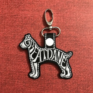 Great Dane Text Fill Keychain