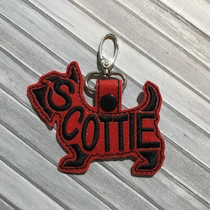 Scottie Text Fill Keychain