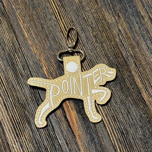 Pointer Text Fill Keychain | Dog Silhouette Keychain | Pet Lover Gift