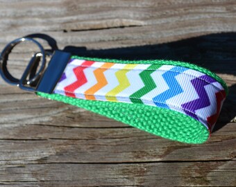 SALE! Rainbow Chevron Keychain