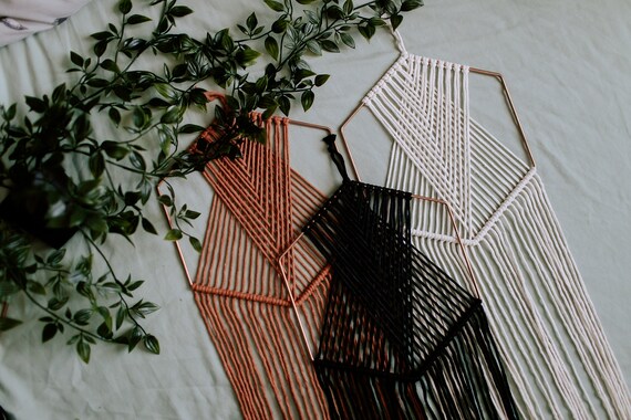 Hexagon macrame hoop deals