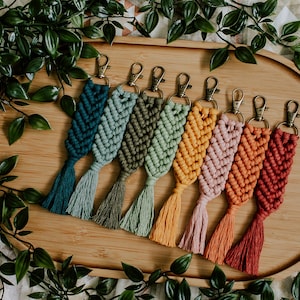 Macrame Keychain Mermaid Fish Tail Keyring | Boho Keyring Bag Charm | Bohemian Hippie Handbag Key Accessory Gift | Recycled Cotton