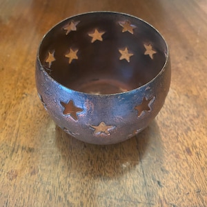 vintage copper offering bowl altar decoration