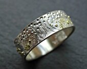 viking wedding band, celtic ring, tree of life ring silver 14k gold, mens wedding ring molten gold silver, viking promise ring landscape