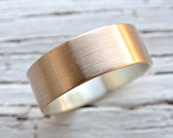 bronze wedding band, mens wedding ring, mens personalized ring bronze, mens ring silver bronze, rustic mens ring, ring anniversary gift