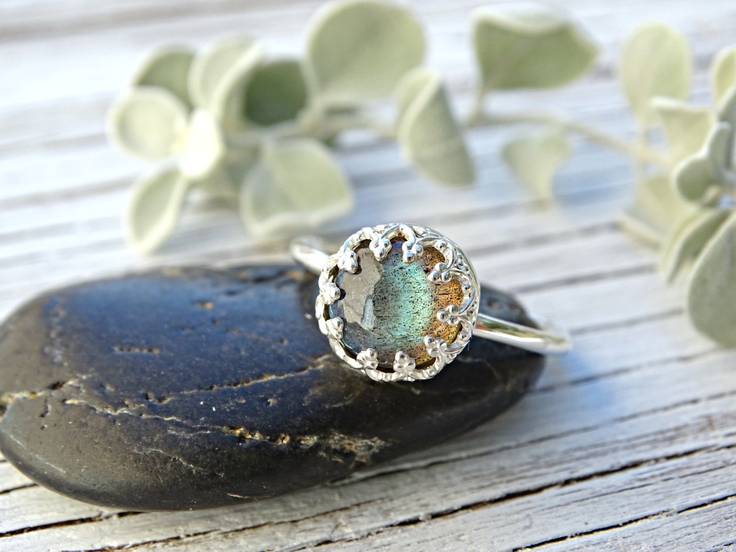 Labradorite Engagement Ring Silver Silver Labradorite Ring - Etsy