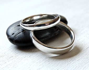 Anillos de compromiso de ajuste cómodo en plata de ley