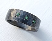 secret message ring, mens personalized ring three gemstone, rustic silver ring save the date, rustic wedding band men *choose your gemstone*