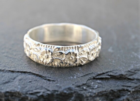 Flower Ring Silver Eternity Ring, Promise Ring Flower