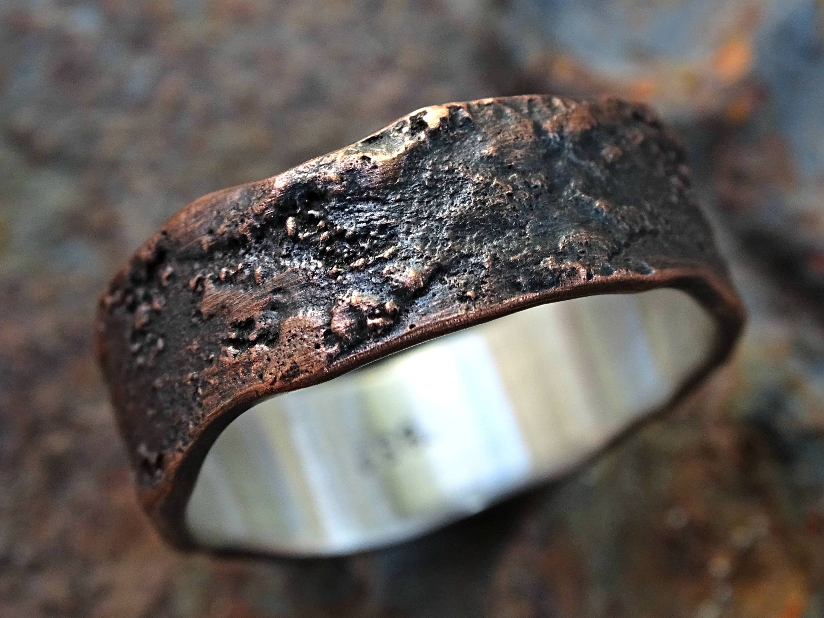 Copper Silver Ring Unique Mens Ring Copper Personalized Mens Etsy