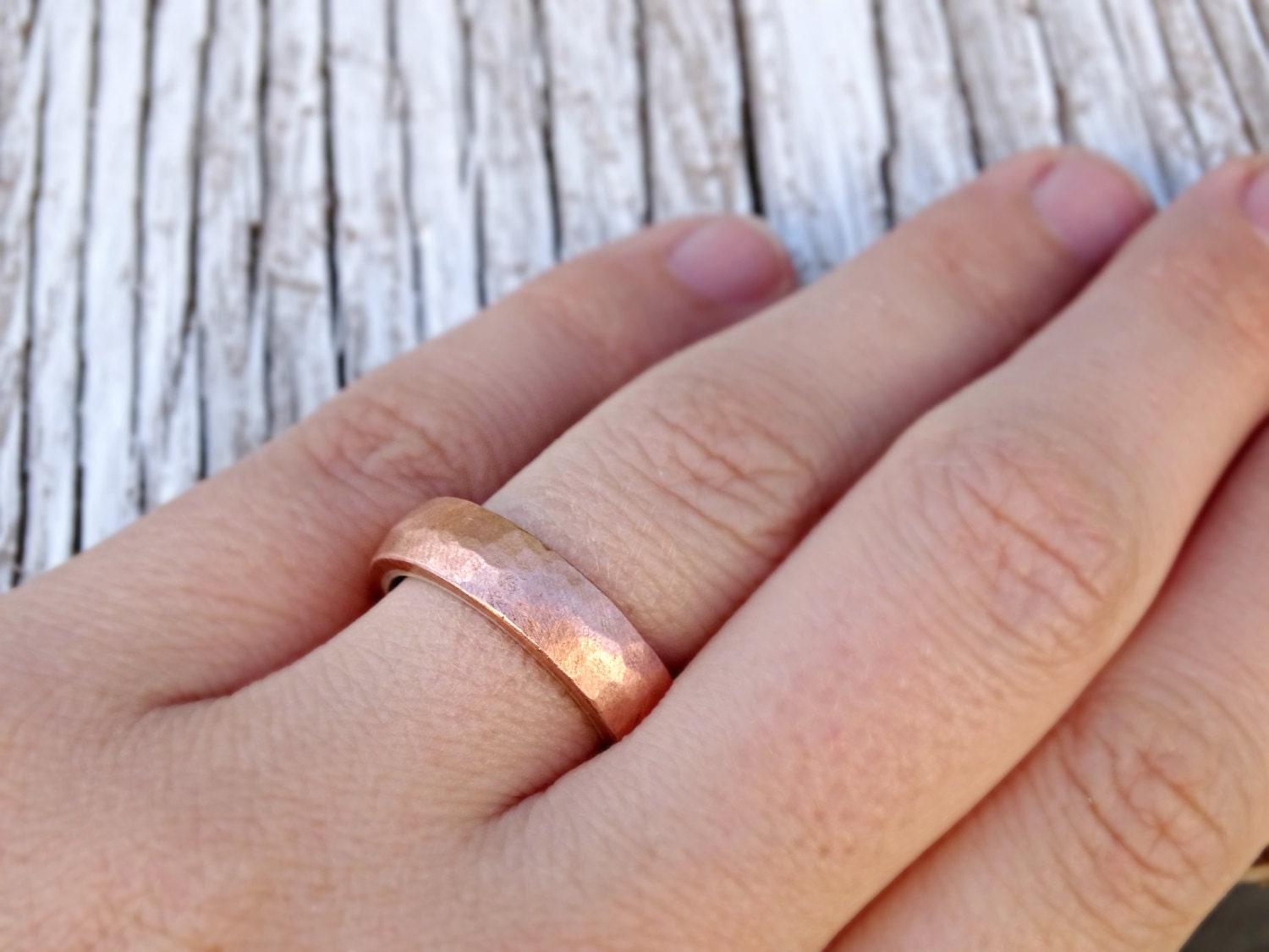 Unique Mens Ring Copper Copper Wedding Ring Silver Mens Etsy