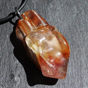 big amphibole quartz pendant, angel phantom quartz necklace, inclusion quarz pendant, big gemstone necklace, unique gift for men