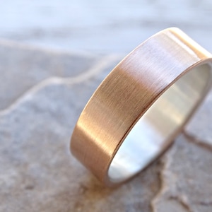 mens wedding band, bronze wedding ring, mens ring silver bronze, rustic wedding band, silver bronze ring, rustic mens ring anniversary gift