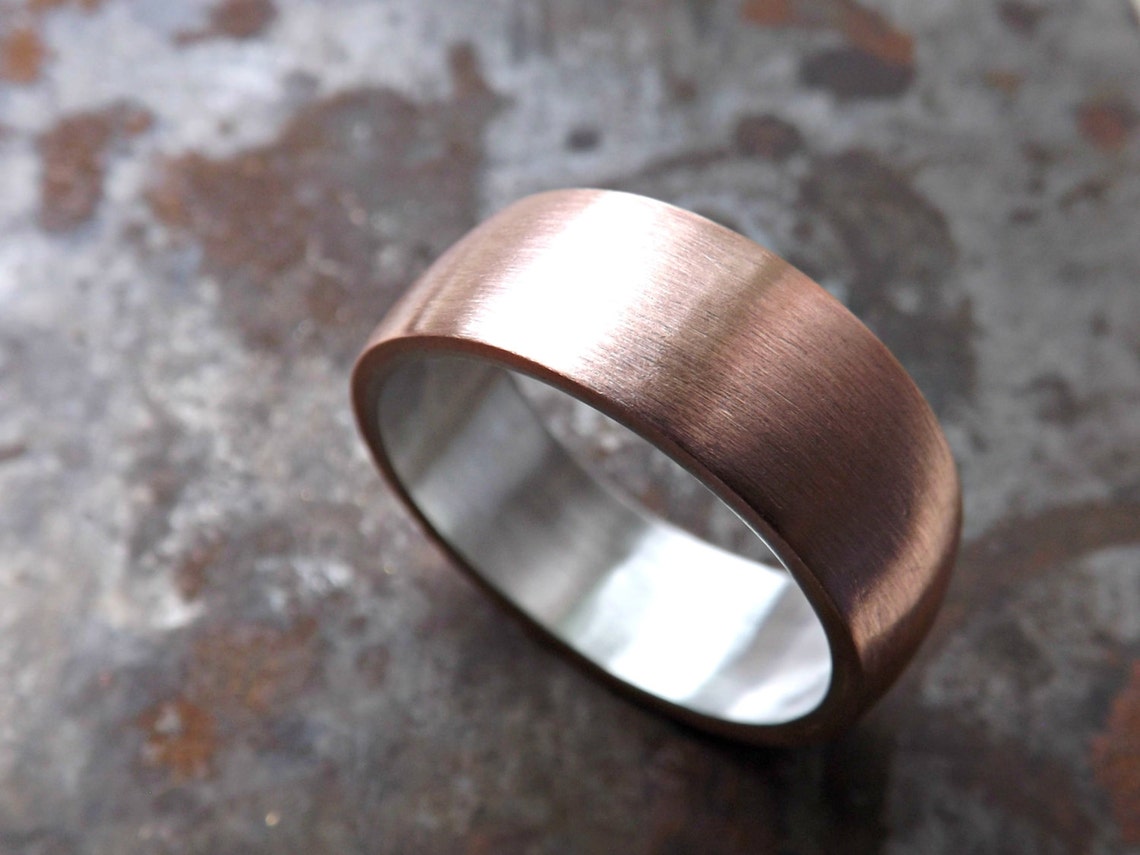 Copper wedding ring mens promise ring bold copper ring Etsy