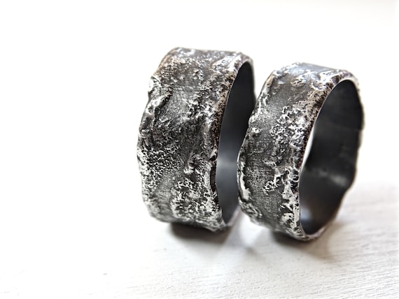 unique silver wedding bands
