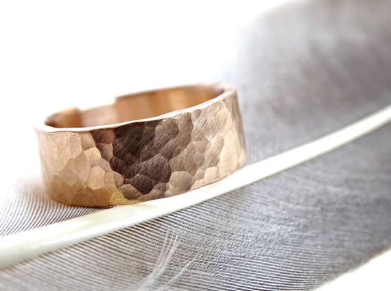 Hammered Bronze Ring Band: Personalized Steampunk Style - Etsy