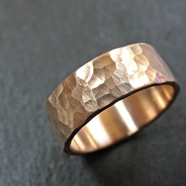 Hammered Mens Ring - Etsy