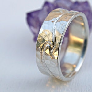 silver wedding ring two engraved waves, ocean ring silver wave ring, mens wedding band rustic, engraved silver ring hammered, cool mens ring