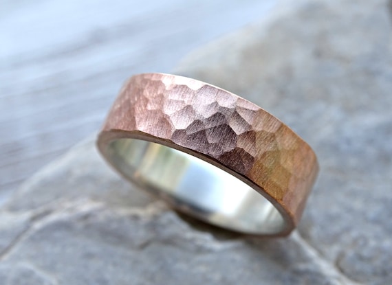 Bronze Wedding Ring Mens Wedding Band Cool Mens Ring Bronze