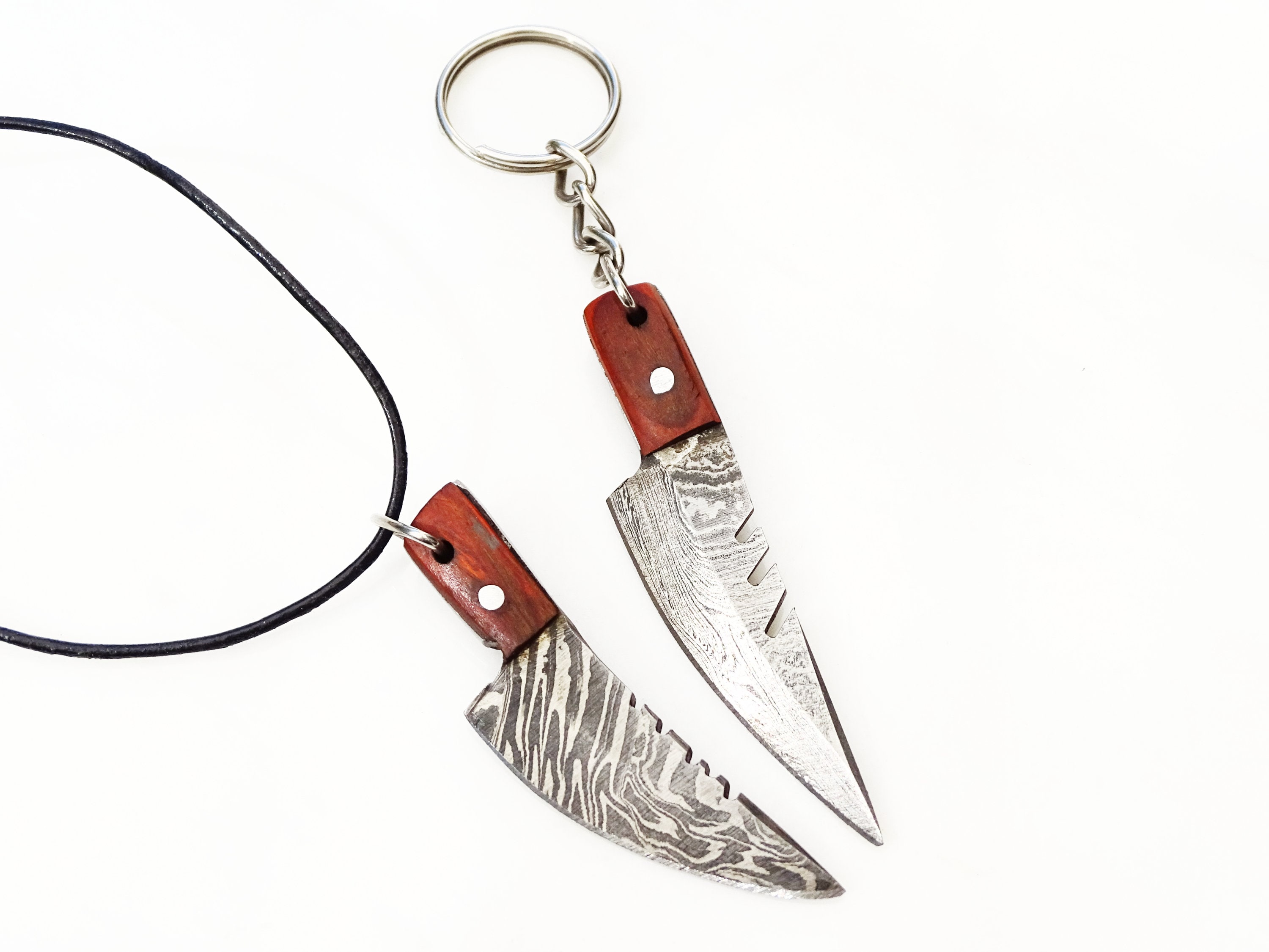 Small Damascus Knife Key Chain, Small Knife Pendant, Damascus Knife Wood  Handle, Unique Gift for Men, Knife Jewelry, Small Knife Necklace 